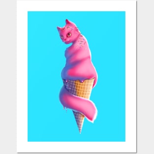 Ice cream kitty Posters and Art